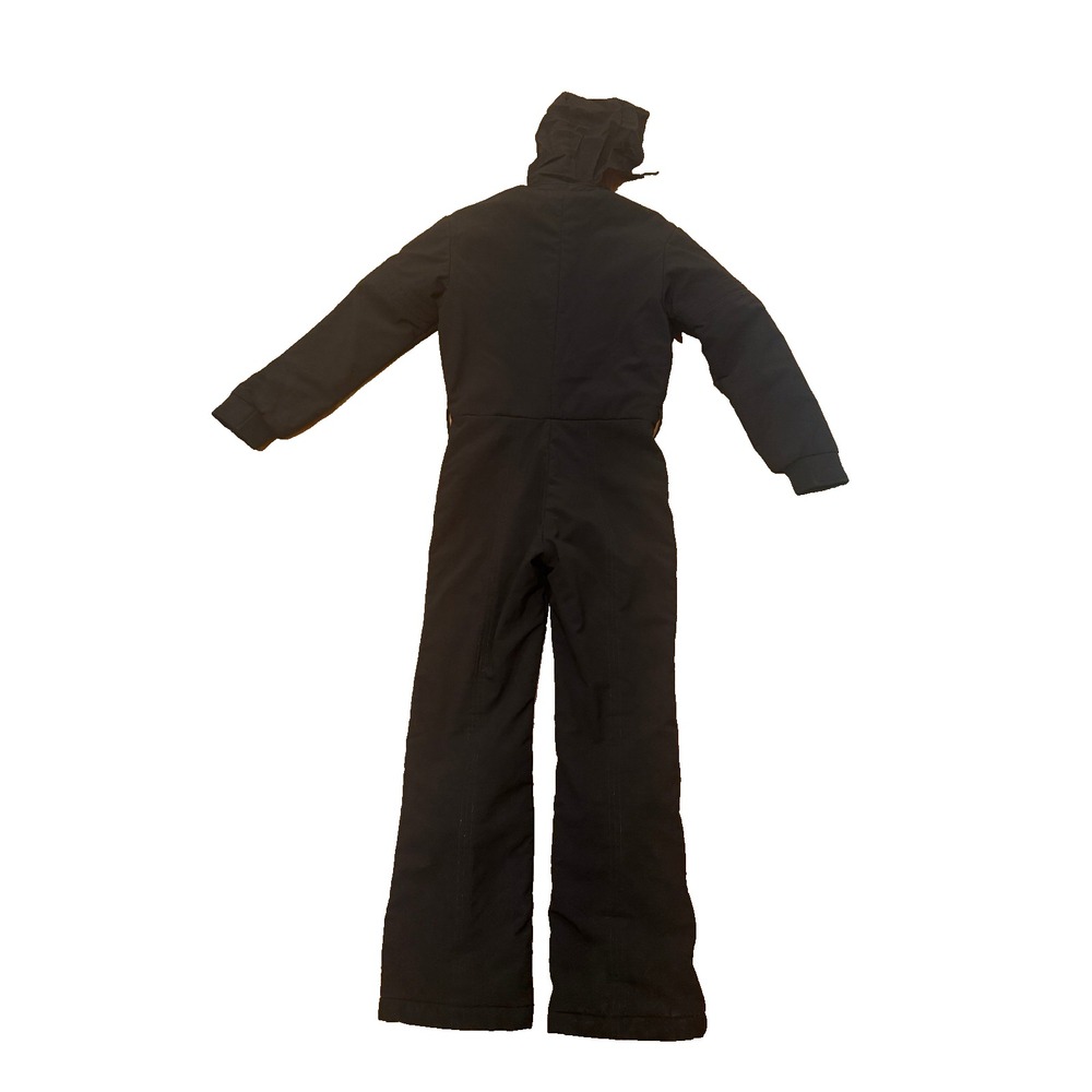 VTG 90s Obermeyer Women's Black Ski Snow Suit Schoeller Retro Hood Heart Charm S - Picture 6 of 9